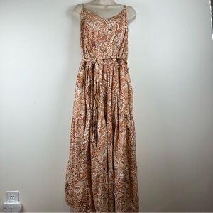 Lane Bryant Paisley Babydoll Tiered Maxi Dress sz 20 Boho Beachy Cottagecore